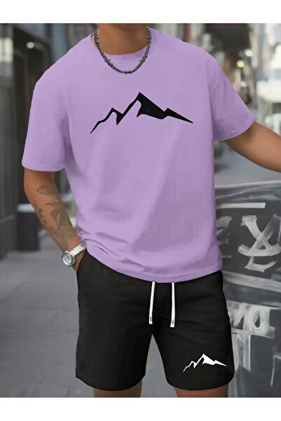 bellanova Set de tricouri și pantaloni scurți supradimensionați cu imprimeu p...