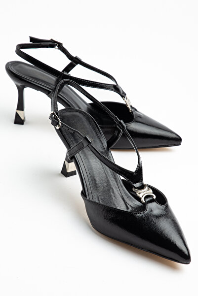 HCO Patent Leather Buckle Detailed Women's Heeled Shoes Stiletto