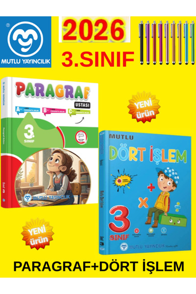 Fenomen Yayıncılık Mutlu 3.Sınıf 2026: Paragraf ve 4 İşlem ustası olun! Andro...