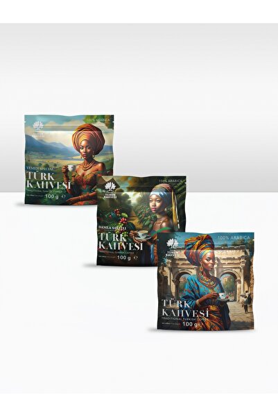 YEMEN KAHVESİ 100 GR SADE TÜRK KAHVESİ + 100 GR DAMLA SAKIZLI + 100 GR YEMEN ...