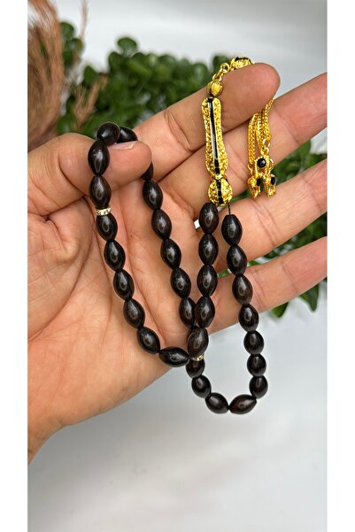 vevasilver Original Ebony Wood Capsule Cut, 33 Beads, Tassel, Master Craftsma...
