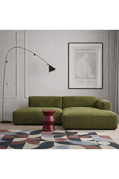 S Home Design Concept Molly Mini Dinlenme Puf Köşe, Sağ Köşe, Fitilli Yağ Yeş...