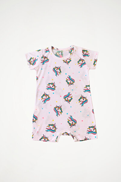 Newteam 100% Cotton Patterned Baby Girl Romper |   Crew Neck, Short Sleeves a...