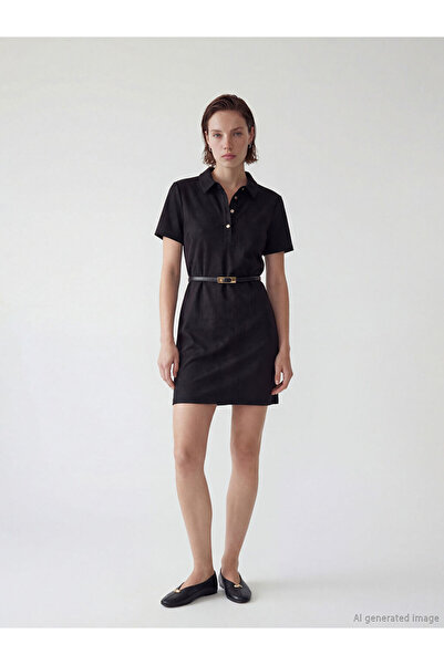LC Waikiki I Devrik Roba Collar Suede Look Mini Dress from Freezen Store