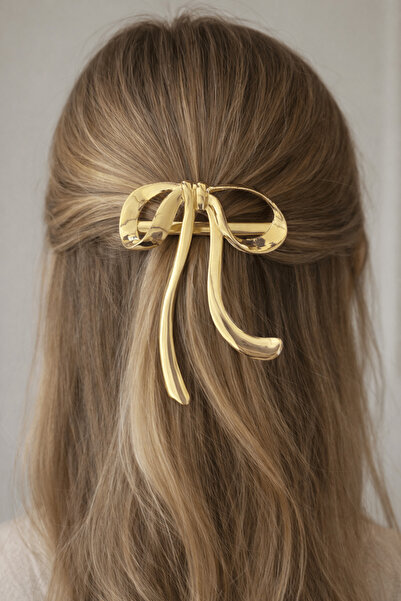 TAKIŞTIR Altın Renk Kurdele Figürlü Metal Pens Toka