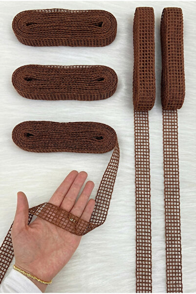 ZEYMERADE Panglică din plasă maro 2,5cm 10m, Mireasă, Mire, Pachet, Zestre, L...