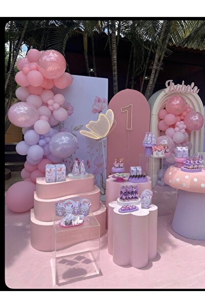 Çemrek Süs Parti Lilac Pink Balloon Chain Set Includes 106 Jumbo Balloons