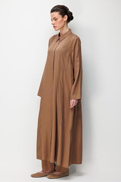 Micca %100 Doğal LyoCEL Dökümlü Soft Hissiyat File Garni Aller Pelerin Maxi T...