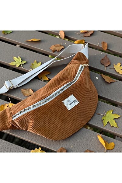 satürn hobi örgü tasarım Velvet Waist Bag with Leopard Lining Detail