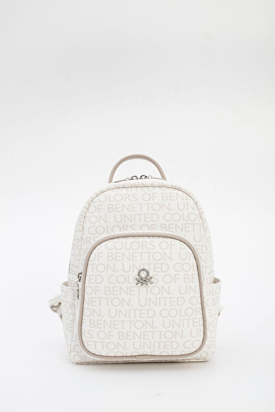 United Colors of Benetton Women's Backpack White-Stone Bnt1765