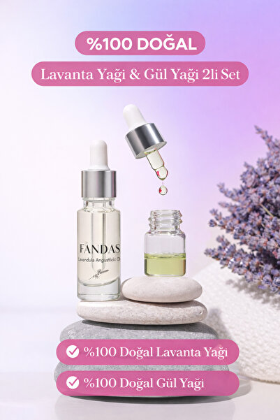 FANDAS Gül Yağı Lavanta Yağı %100 Doğal 2 li Set