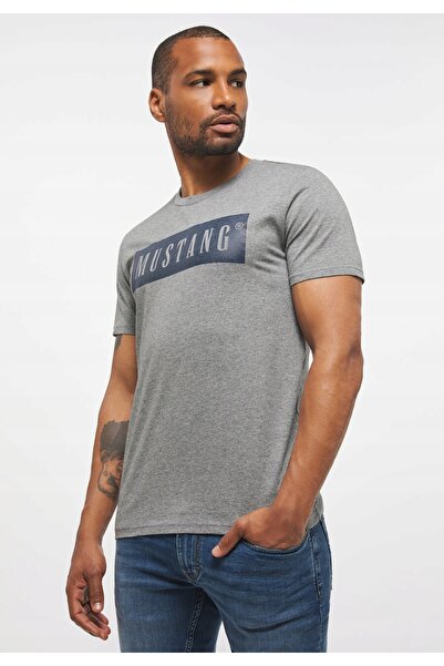 Mustang Tricou Barbati, Mustang, Alex C Logo Tee, Regular Fit, Print Logo, Ma...