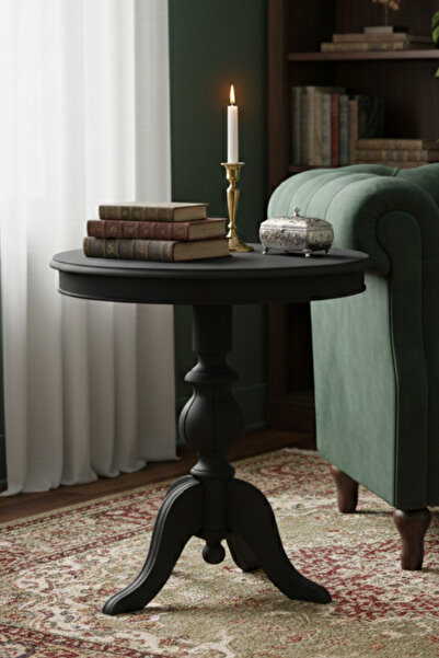 Woodenbend Arden Siyah Fiskos Yan Sehpa – 60x60x62 cm Modern Sehpa, Salon ve ...