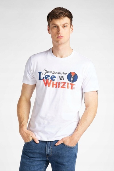 Lee Tricou Barbati, Lee, Logo, Bumbac, Alb, Marime M