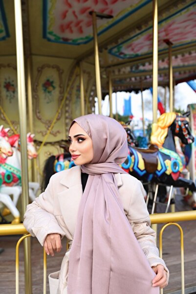 KUQOS شال حريري من سلسلة سافير سيريز بلون وردي باستيل - شال حريري مانع للانزل...