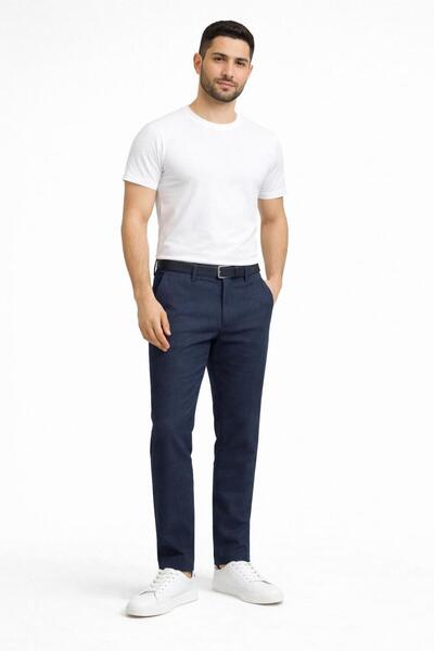 DENİM LONİ Captiva Italian Cut Slim Fit Men's Linen Trousers-5419