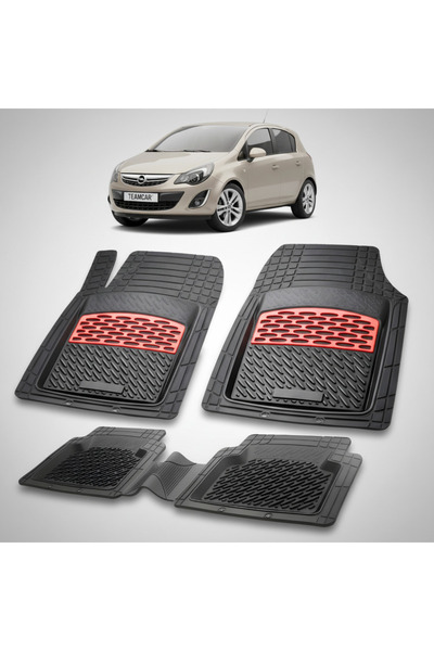 TEAMCAR Συμβατά πατάκια δαπέδου Opel Corsa D Hatchback 2006-2014 | Κόκκινο
