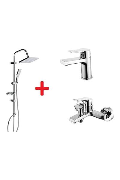 Creavit SH630 Duş Seti + Luna Banyo + Lavabo bataryası SET