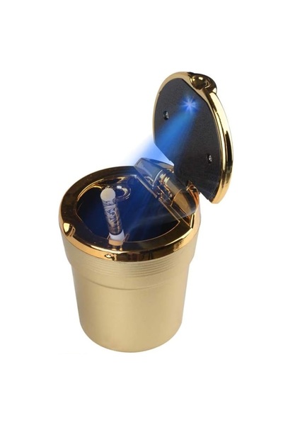 zola Scrumiera pentru masina, aurie, cu led, 10.5x6 cm