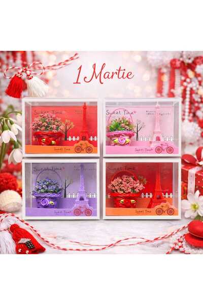 OEM Gift Set 4 Eiffel Tower Decorations & Flower Basket, Ideal for March 1st ...