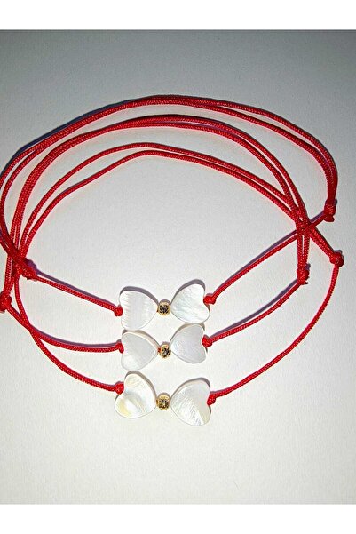 Zephyrs Bijoux Set of 3 Martisores with 14k gold ball and mother-of-pearl hea...