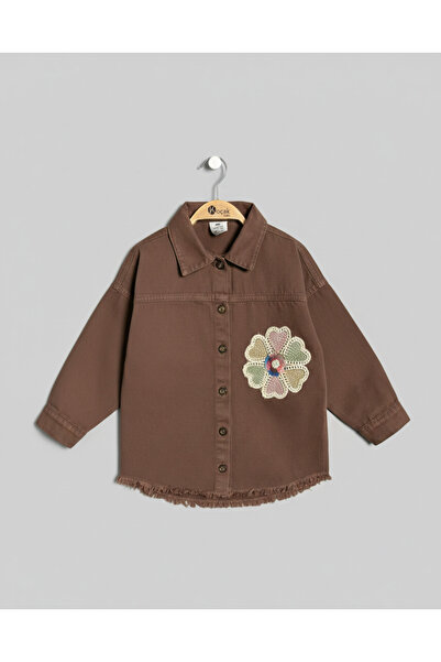 Esprix Kids Girl's Tencel Fabric Floral Embroidered Shirt with Tassel Detail,...