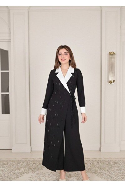 alqarat Eva Summer Blazer-Collar Jumpsuit Dress