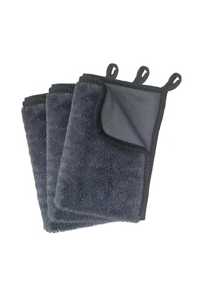 NEWMİX Prosop auto premium din microfibră răsucită față-verso, 600 gsm - Ultra absorbant (negru)