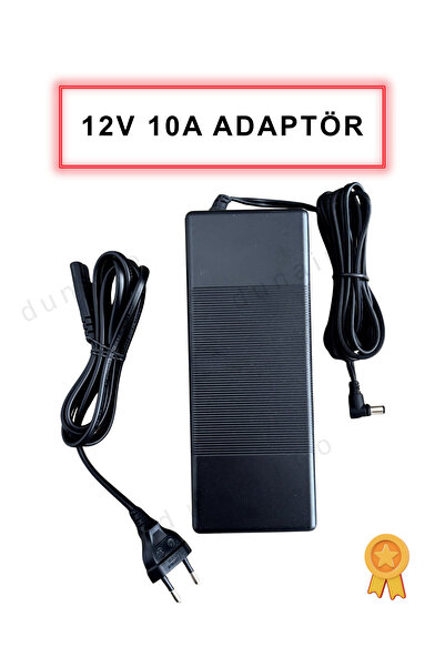 dunairo 12V 10A Adaptör 12 Volt 10 Amper Plastik Kasa Adaptör Trafo Tırafo Ka...