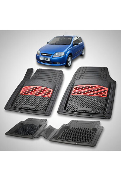 TEAMCAR Πατάκια δαπέδου συμβατά με Chevrolet Kalos Hatchback 2005-2008 | Κόκκινα