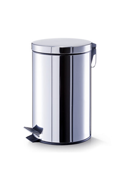 zeller κάδος απορριμμάτων με πεντάλ, ανοξείδωτο ατσάλι, 27x40 cm, ασημί/μαύρο
