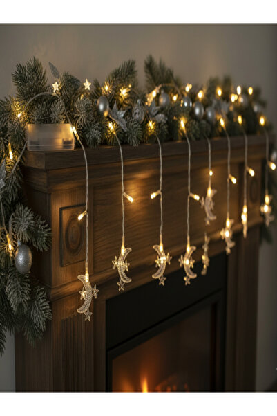 KAYAX Dekoratif Aydınlatma 1,5 metre Ay 3 Yıldız kablo led - Ramazan ledi