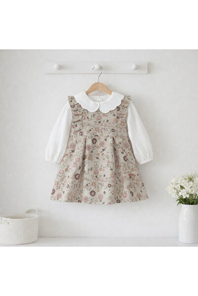 BEYAZ BEBE Floral Girl's Shirt Dress Set