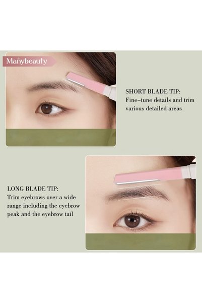 gaman 3 Pieces of Eyebrow & Facial Hair Removal Blades with Covers - Practical Eyebrow Razor for Sensitive Skin
