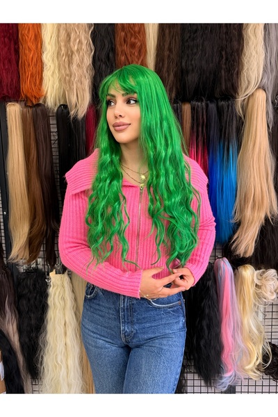 favorim peruk New sezon gerçek saç dokusunda yeşil peruk