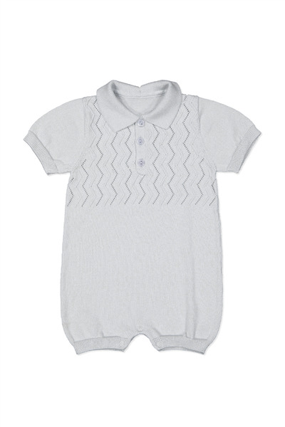 Bebetto بدلة جولف تريكو (نمط متعرج) رمادية