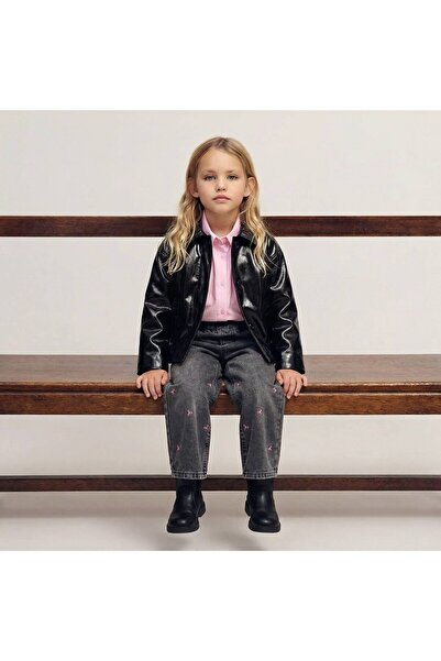 connemara Kız Çocuk Parlak Rugan Görünümlü Ceket - Deri Ceket