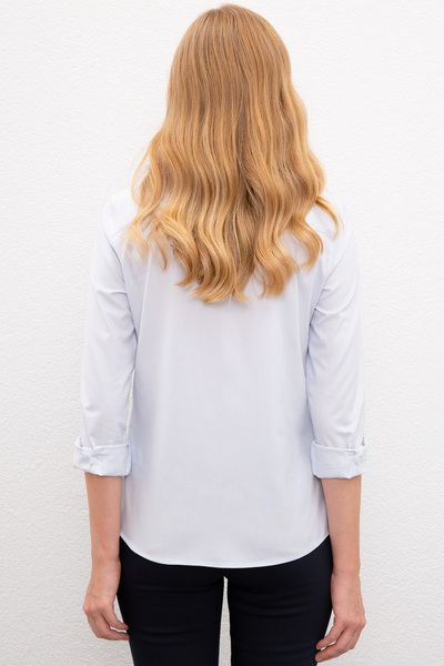 U.S. Polo Assn. Women's Light Blue Long Sleeve Basic Shirt 50207351-Vr003