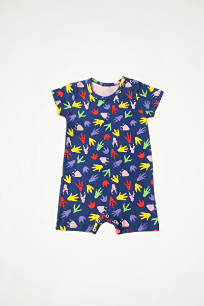 Newteam 100% Cotton Patterned Baby Boy Romper |   Crew Neck, Short Sleeves an...