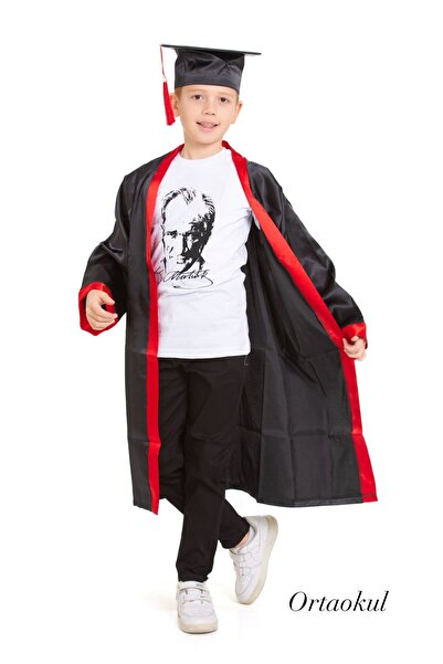 ares kids Unisex Çocuk Ortaokul Mezuniyet Kep Cübbe