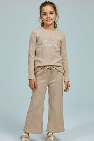 Breeze Girl's Pants Set with Letter & Heart Embroidery and Bow Accessory, 4-8...