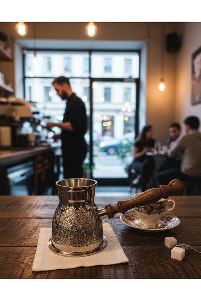 Meya design Brass Coffee Pot 4'' İnc – Nickel Alloy Decorative and Functional...