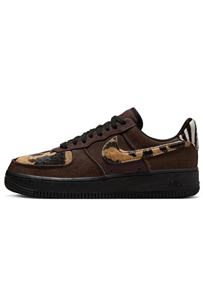 Nike Air Force 1 AF1 1,07 Leopard Print Leather Womens Sneaker Hakiki Deri Gü...