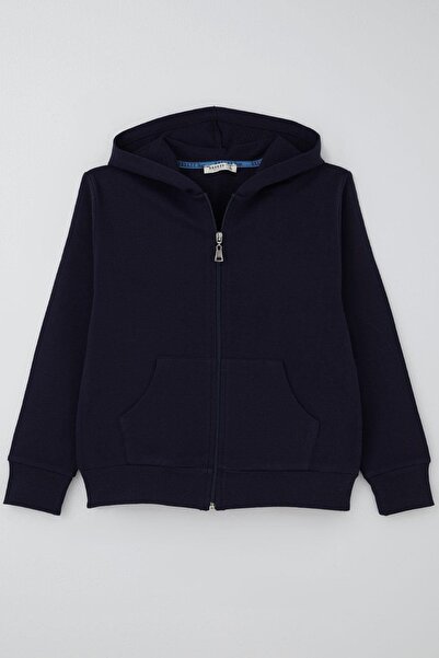 Breeze Boy's Cardigan Basic Hooded Zipper Cardigan 6-10 Years Old, Navy Blue