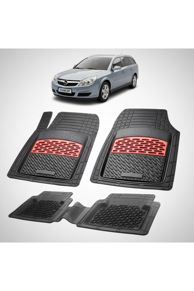 TEAMCAR Πατάκια δαπέδου συμβατά με Opel Vectra C Combi 2002-2008 | Κόκκινα
