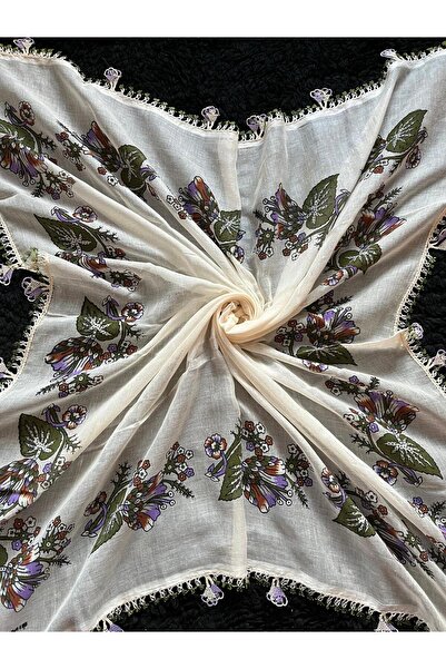 Beykan handmade Μικρό Νοσταλγικό Κασκόλ με Κέντημα με Βελόνες/Ιεμενικό/Γραφή