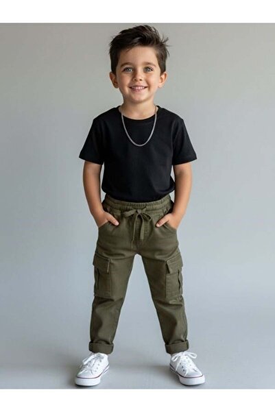 Zekids Παντελόνι για αγόρια με ελαστική μέση και τσέπες cargo, με απαλή υφή