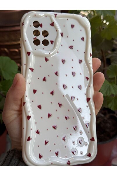 Samsung Galaxy A71 Compatible Soft Silicone Case with Red Heart Pattern