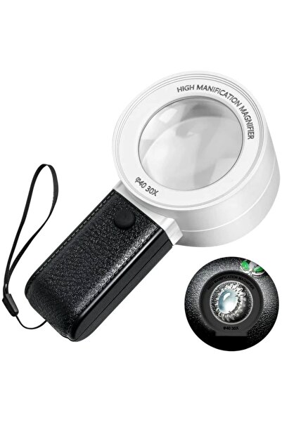 Tahtakale Dünyası 30X Uv Lighted Close Reading Handheld Magnifier Easy Portab...