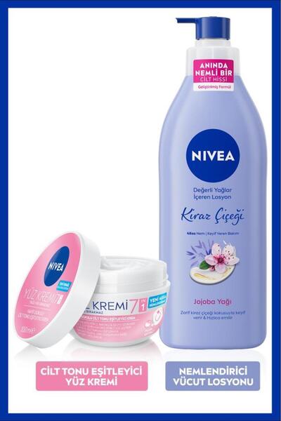 NIVEA Kiraz Çiçeği Nemlendirici Vücut Losyonu 400ml ve Cilt Tonu Eşitleyici Y...